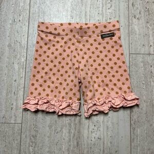 Matilda Jane Pink Orange Polka Dot Ruffle Bike Shorts